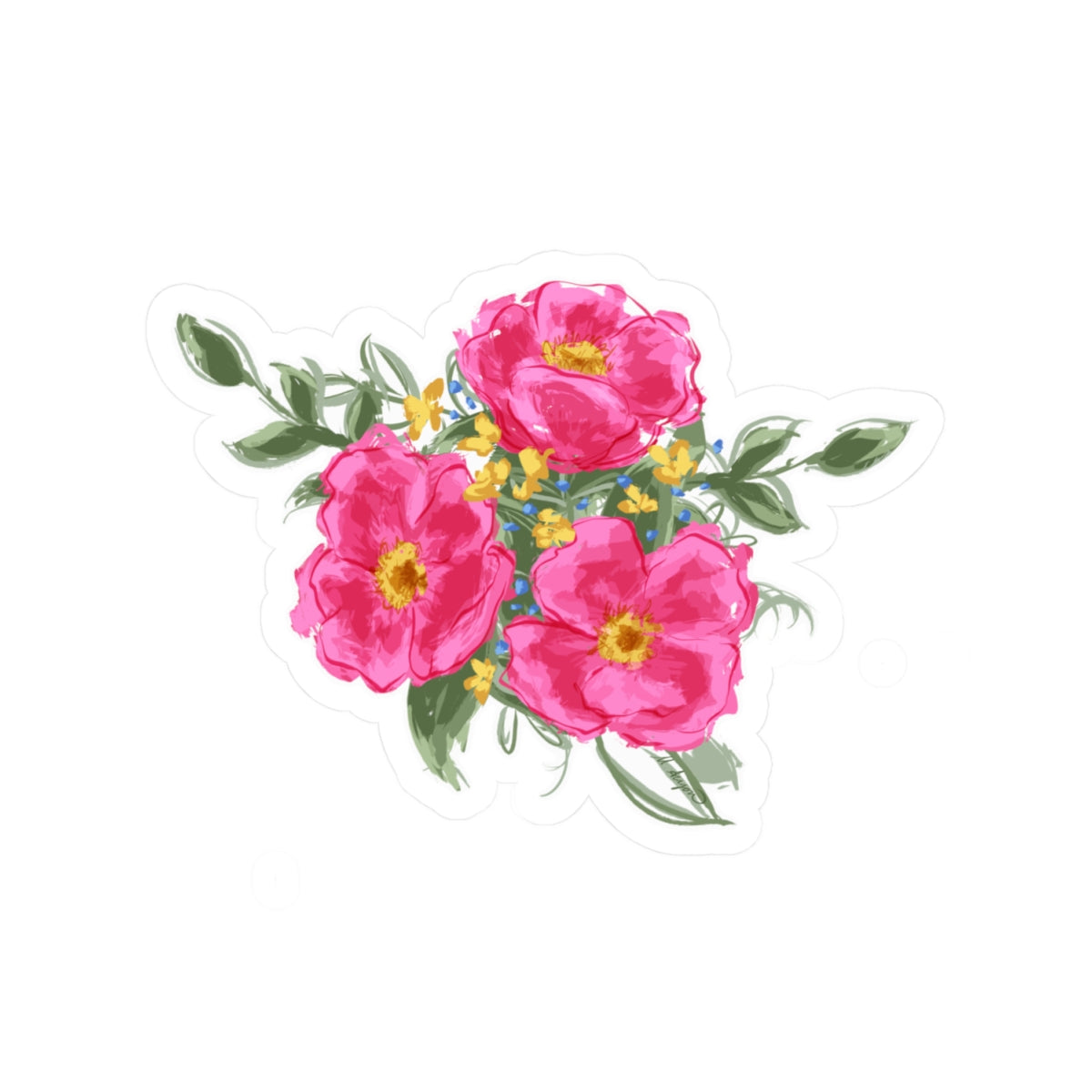 Wild Rose Trio Floral Sticker