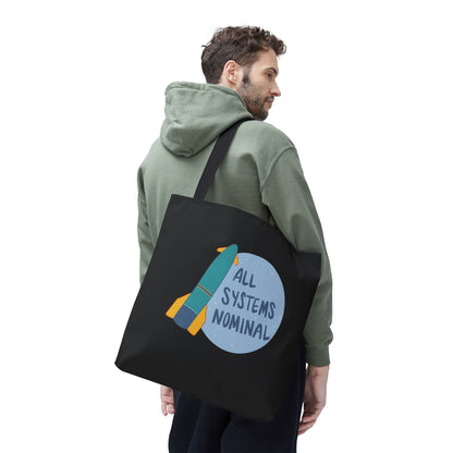 All Systems Nominal Rocket Tote Bag, Black