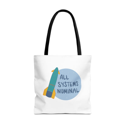 All Systems Nominal Rocket Tote Bag , White